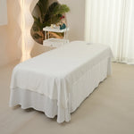 couvre lit massage uni beige clair polyester coton moderne taille 230x115cm