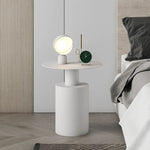 table basse ronde minimaliste moderne blanche noire salon décoration intérieure