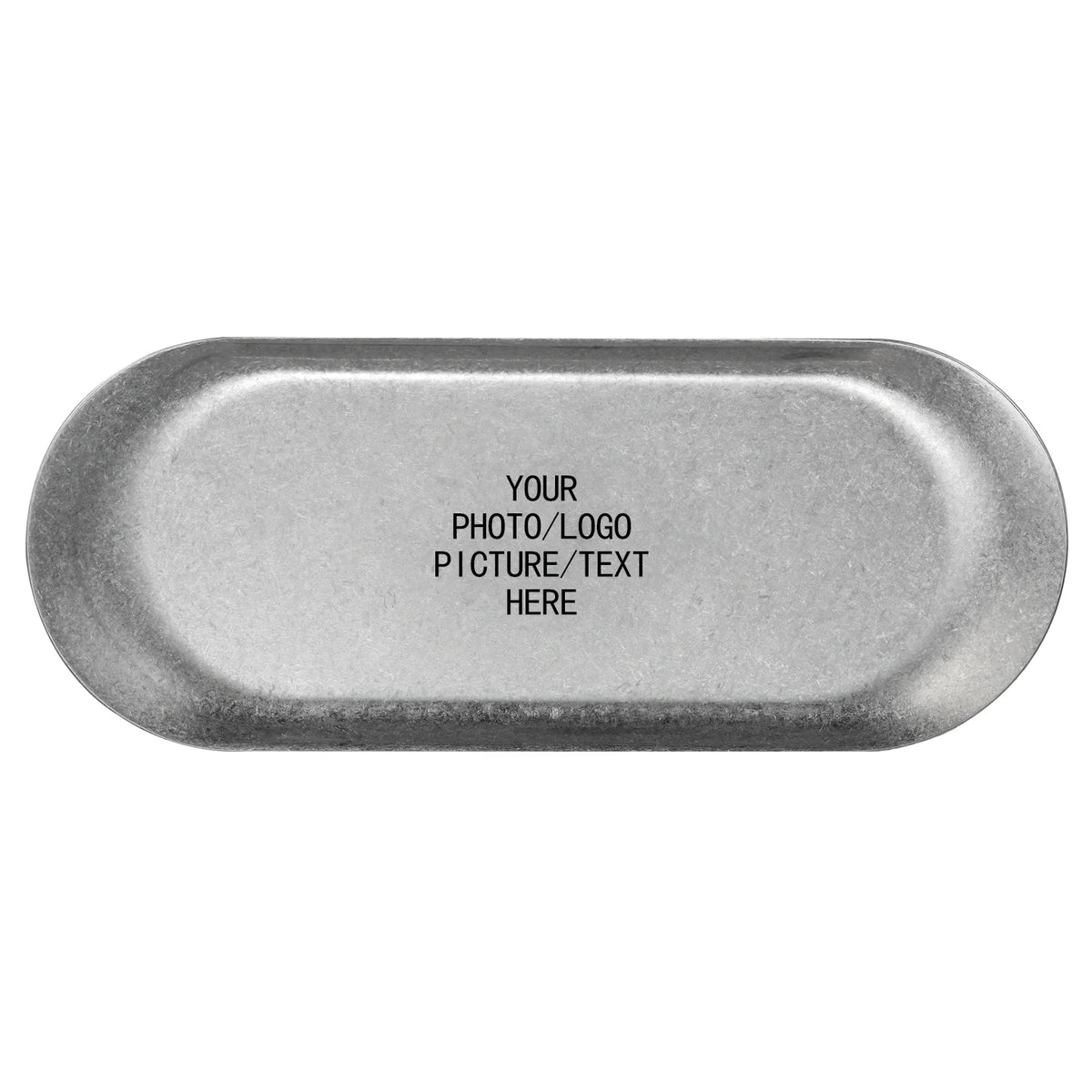 plateau service ovale acier inoxydable argenté vintage finition patinée personnalisable