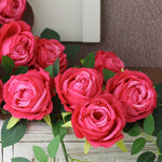 guirlande fleurs artificielles roses bouquet rouge rose blanc decoration intérieure moderne