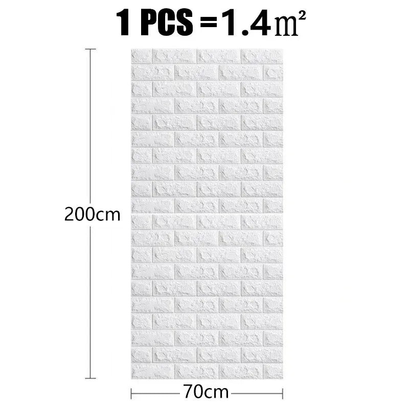Papier peint auto adhésif brique moderne résistant humidité antistatique 200cm 70cm
