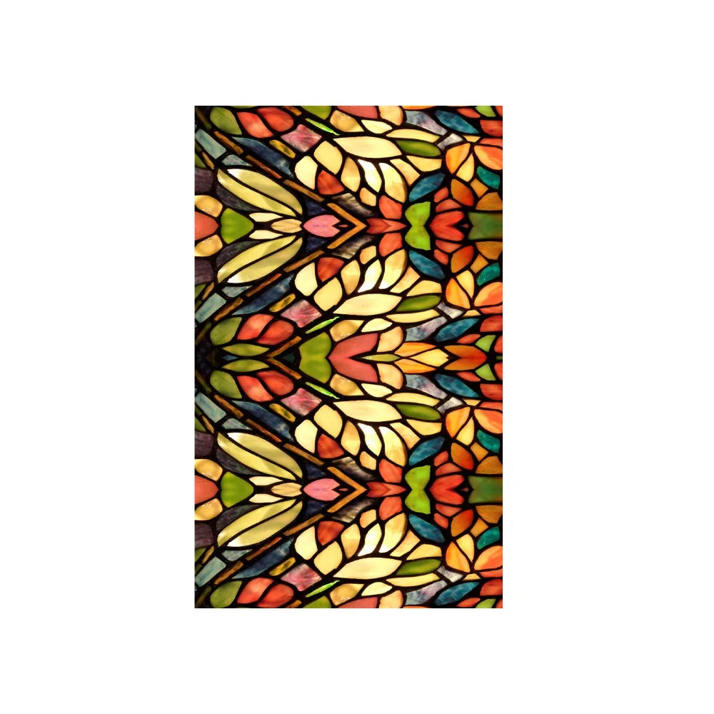 décoration fenêtre fleurs oiseaux art deco adhésive multicolore résistante usure pvc transparente