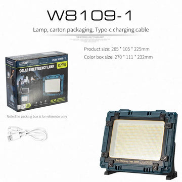 lampe solaire d'urgence bleu noir moderne grille led panneaux solaires camping auto ip65 abs