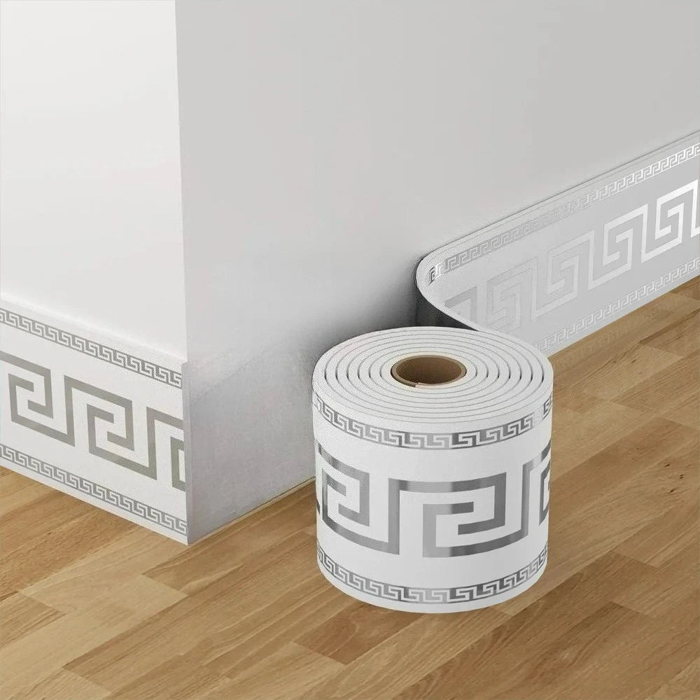 ruban decoratif autoadhésif moderne blanc or gris 500cm 10cm imperméable pvc