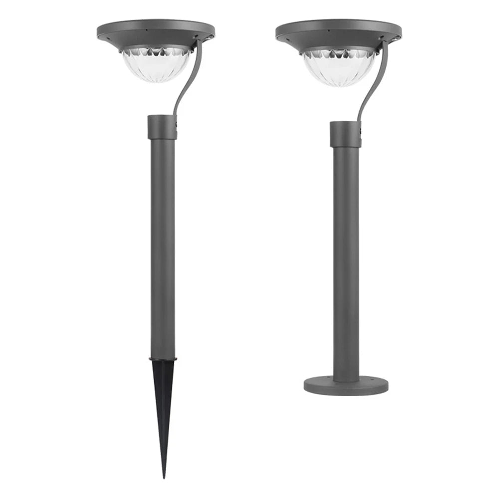 lampe solaire gris moderne panneau solaire tringle assemblée extérieure jardin étanche led brillante