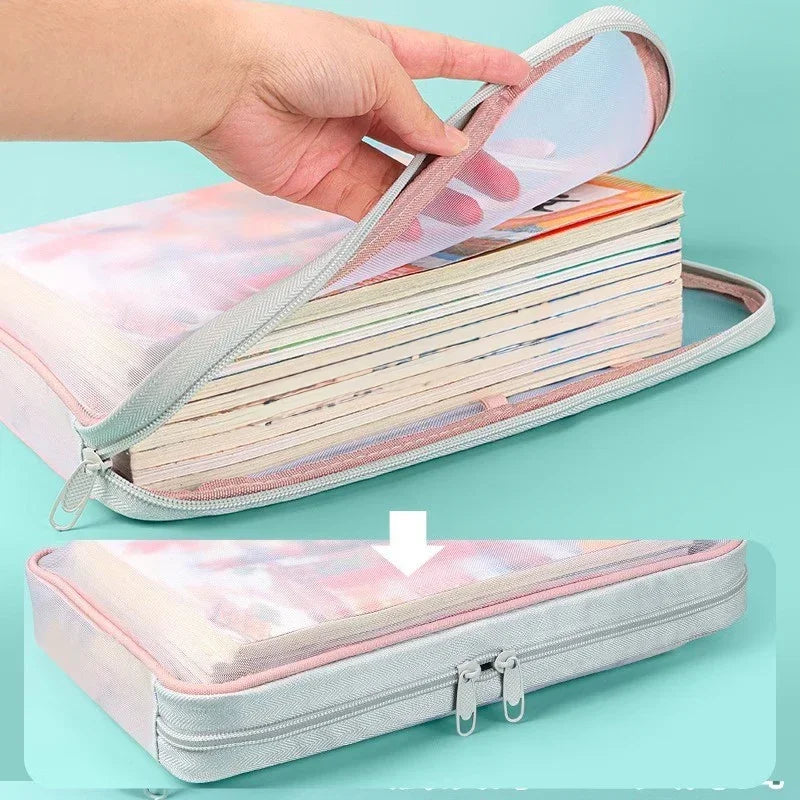sac rangement documents transparent moderne fermeture glissière réutilisable respectueux environnement pratique fournitures scolaires