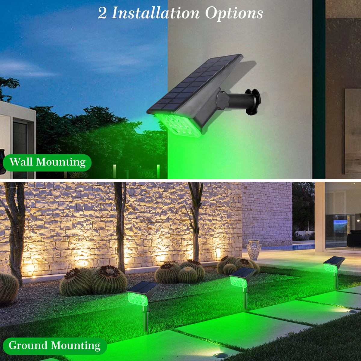 spots solaires noirs modernes led alignées jardin patio auto alimentés panneau solaire