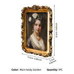 cadre photo or baroque ornements floraux classique moderne rectangle mural gravé