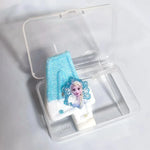 bougies anniversaire forme chiffres frozen elsa glitter bleu blanc decorative thème