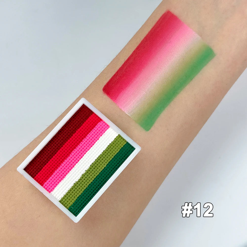 ruban adhésif multicolore rayures horizontales moderne stickers pinceau peinture corporelle uv luminescente halloween festivités