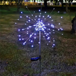 lumière solaire extérieure led feu d'artifice multicolore jardin décoration festive