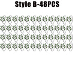 anneaux décoratifs élégants feuilles stylisées strass doré argenté vert décoration table événement
