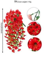 guirlande fleurs artificielles violettes roses jaunes oranges rouges feuilles vertes modernes decoration intérieure mariage