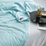 couverture d'été microfibre bleu clair gris moderne 80 fils 600tc frais satinée
