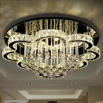 lustre cristal transparent classique éclairage salon lumière led moderne élégant six sources