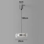 suspension lumineuse moderne transparente argentée lisse minimaliste pendentif chaîne métallique led dimmable