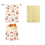 sac rangement multi usages tissu motifs floraux moderne beige jaune vert blanc boucle zip
