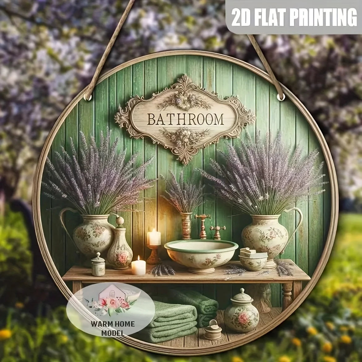 cadre mural imprimé 2d bois vert rustique vintage 15x15cm 20x20cm 24x24cm