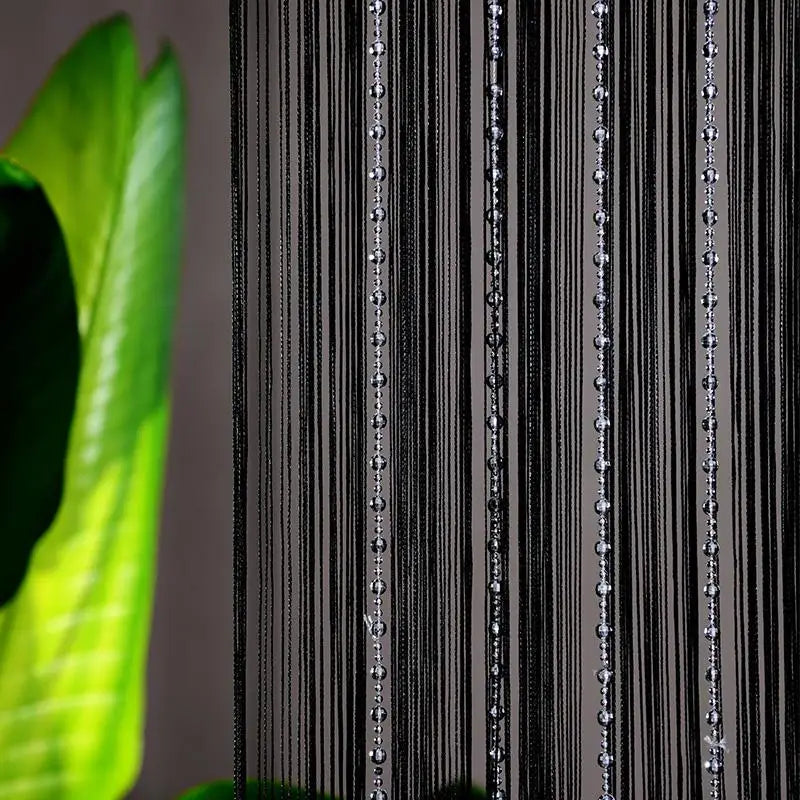 rideau porte franges argentées gris moderne décoration salon semi transparent bohème 100cm largeur 198cm
