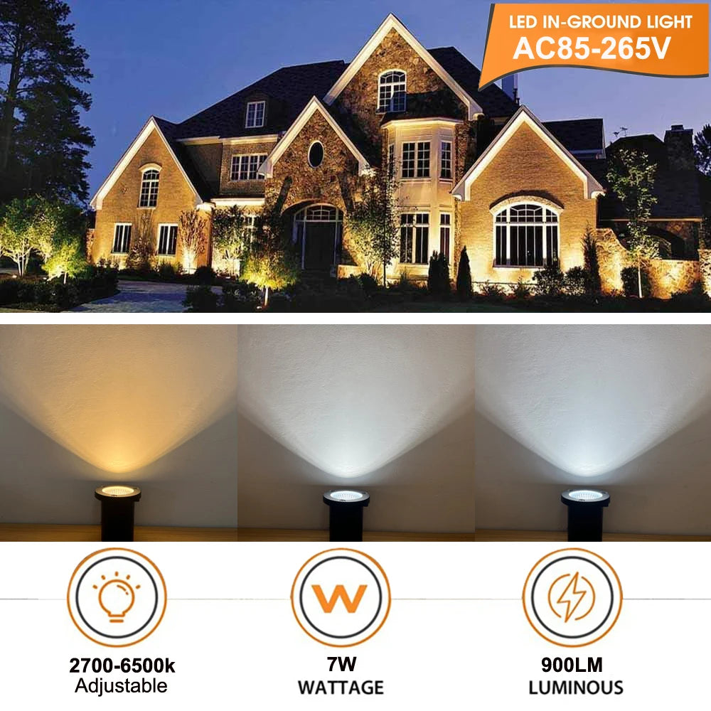 spots led étanches ip65 noirs modernes télécommande extérieur jardin allée