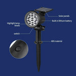 projecteur solaire imperméable decoration extérieure noel halloween led noir moderne fixe autonomes