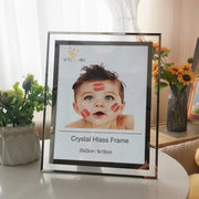 Cadre photo en verre cristal argent miroir 15x20 cm pour bureau ou mur - Design moderne