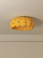 lampe moderne jaune points bleus enfant douce chaleur toucher réglable