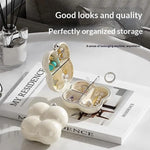 boîte bijoux blanche moderne élégante rangement portable pilules médicaments bagues boucles d'oreilles colliers voyage