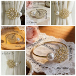 boucles rideau or blanc classiques anneaux dorés fleurées chambre coucher vintage français