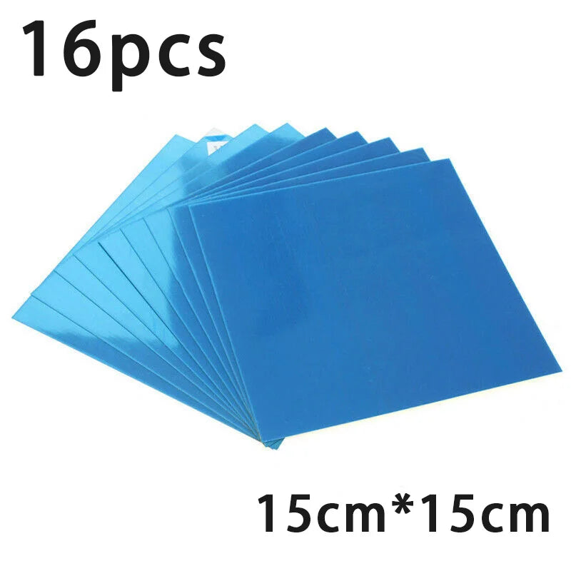 miroir autocollant moderne bleu opaque 15cm 15cm décoration chambre coucher