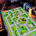 tapis urbain motifs routes bâtiments enfants moderne polypropylène polyester lavableextérieurintérieur