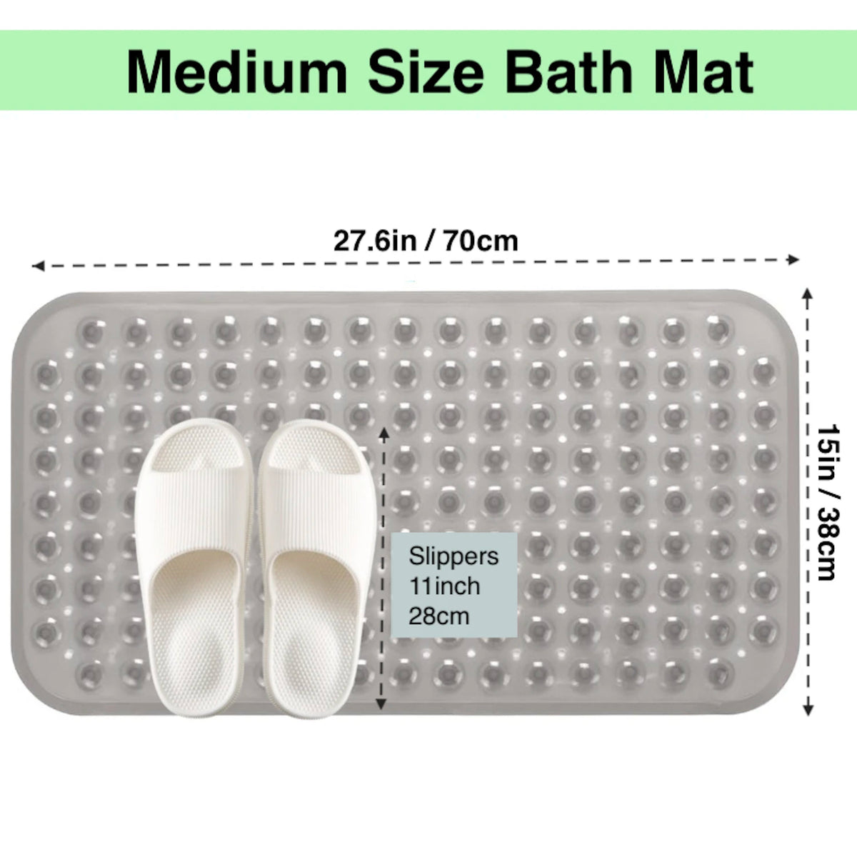 tapis bain moderne perforé gris clair antidérapant lavable salle bain paires trous circulaires PVC