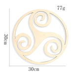 décoration murale moderne plaque bois spirale entrelacée 30cm chambre salon yoga