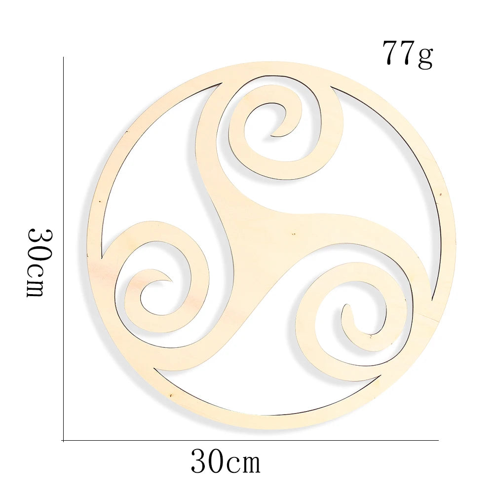 décoration murale moderne plaque bois spirale entrelacée 30cm chambre salon yoga