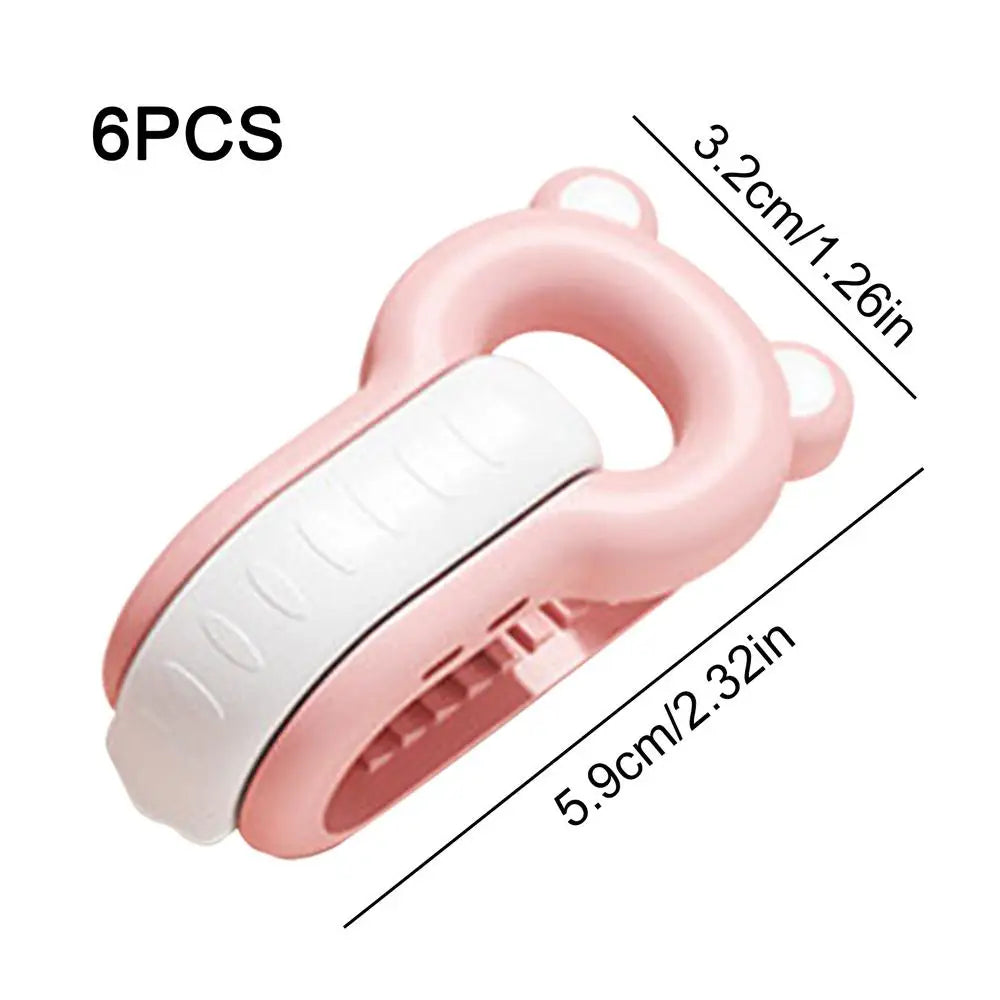 clips draps forme ours animé mignon vert rose marron élastique dentés famille chambre