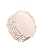 assiettes classiques opaques vert gris beige rose pâle 30x43cm lisses dorées cuillères