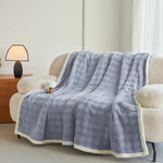 couverture douce rayures canapé lit voyage hiver chaude grande taille confortable
