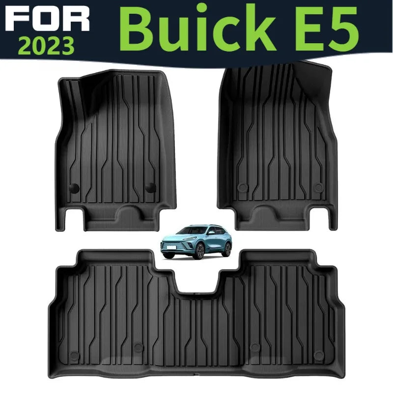 tapis sol voiture noir rayures horizontales clips fixation moderne imperméable facile nettoyer tpe caoutchouc