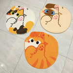 tapis rond orange chaton doux cartoon antidérapant sans bpa sans pvc peluche 50cm maison