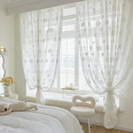 rideau tulle nuages blancs imprimés moderne transparent chambre enfant maisonhôtelcafébureau polyester
