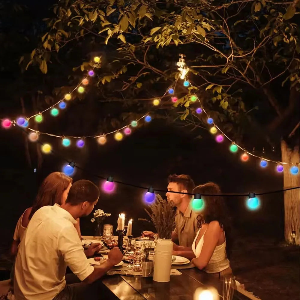 guirlande lumineuse led multicolore 10m 50 ampoules 5v ip44 moderne télécommande usb