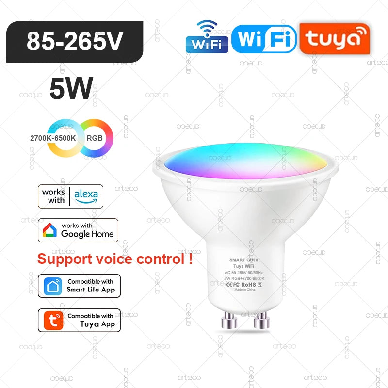 ampoules led intelligentes blanc multicolore rgb wifi zigbee bluetooth 2700 6500k moderne transparentes