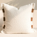 taies d'oreiller géométriques polyester doux moderne beige blanc maison hospitalière