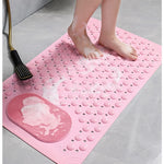 tapis bain perforé rose gris beige moderne antidérapant pvc opaque pieds salon chambre