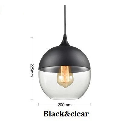 Suspension lumineuse moderne verre translucide câble noir salon chambre