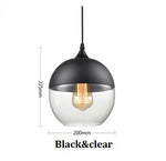 Suspension lumineuse moderne verre translucide câble noir salon chambre