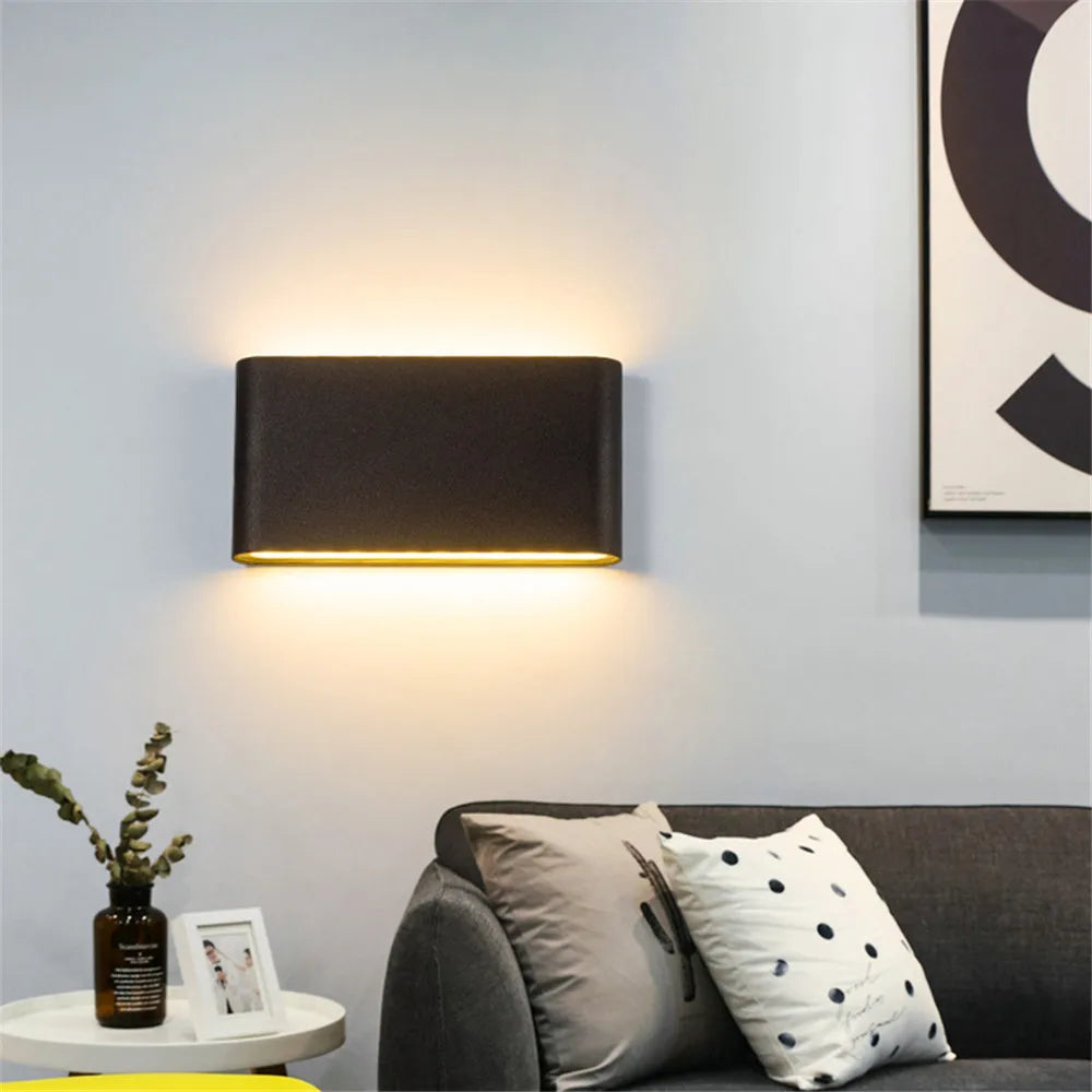 applique murale moderne led 12w 20w blanc noir étanche ip65 aluminium chambre cuisine étude