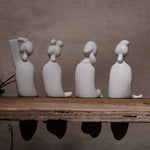 statuette chinoise traditionnelle femme robe longue décoration intérieure blanc classique délicat occasion noël valentin