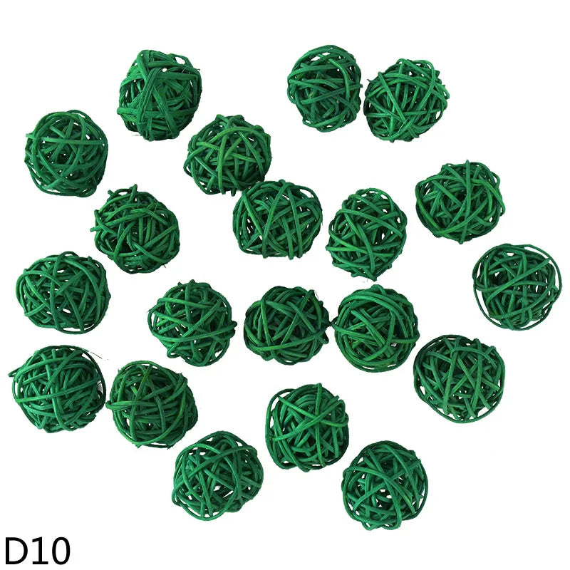 décoration intérieure boules rotin artificielles couleur rouge jaune vert rose blanc noir
