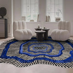 tapis moderne géométrique rayures cercles motifs floraux noir blanc bleu vert polyester salon chambreextérieur